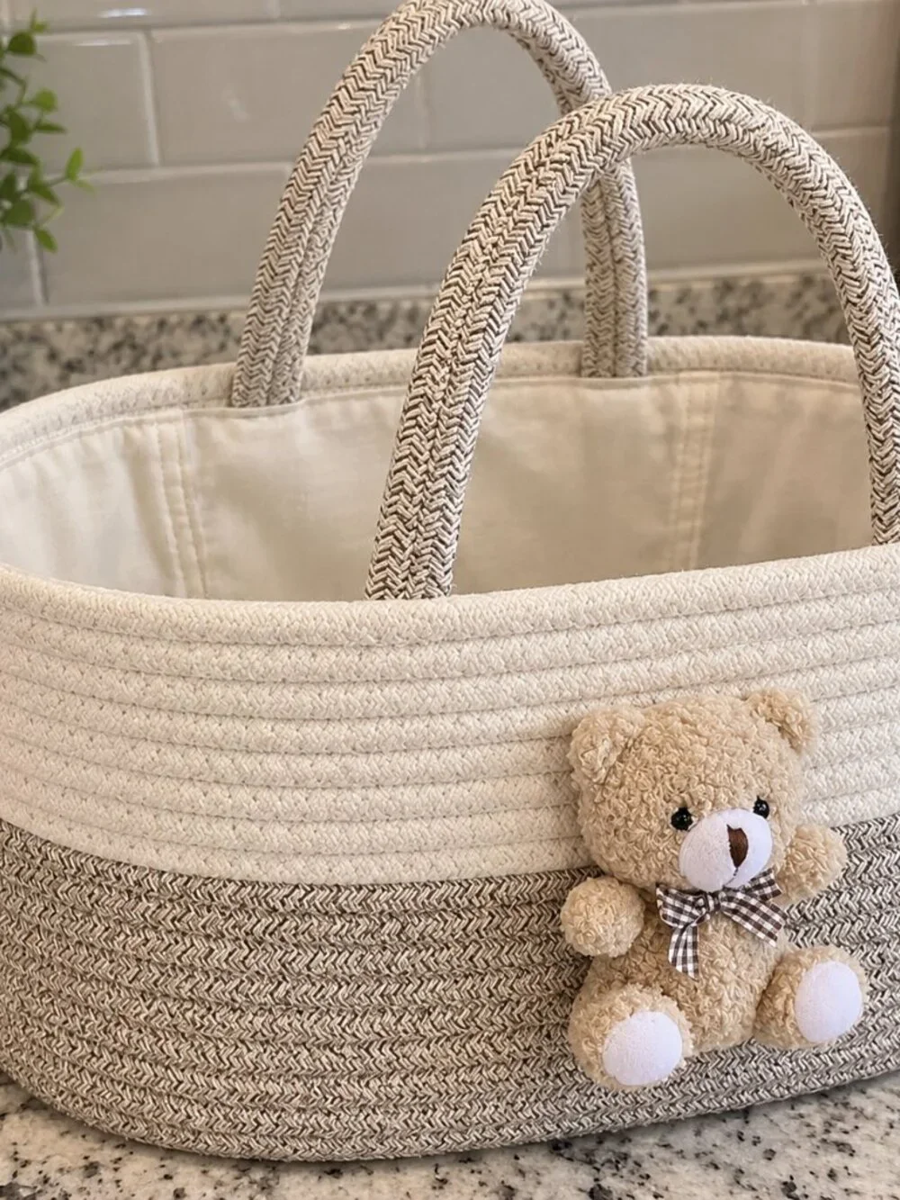 Cotton Rope Nursery Storage Caddy Plush Animal Organizer – NEW